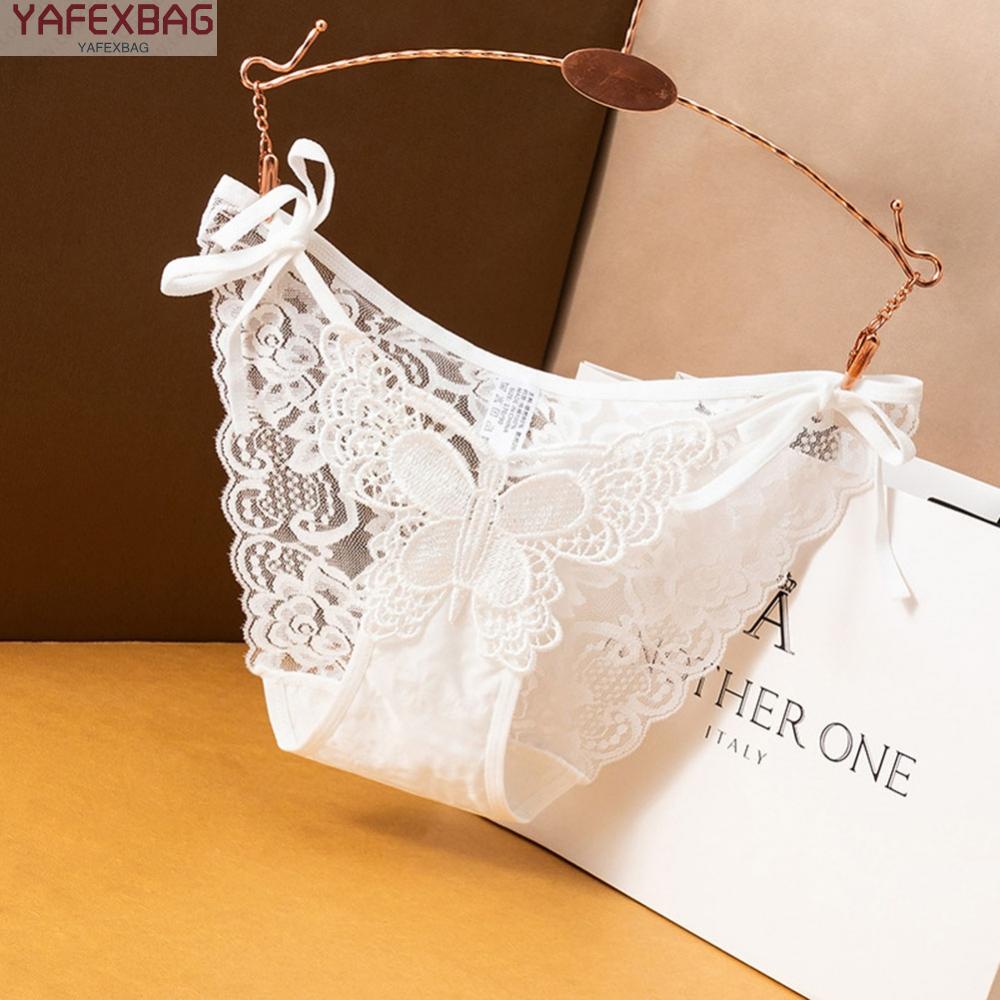 Panties Bow Sexy Breathable Soft Comfy Transparent Cotton Underwear White
