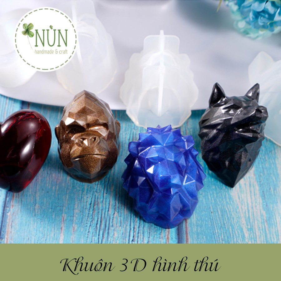 Khuôn Silicon Mẫu 3D Hình Con Thú Làm Handmade