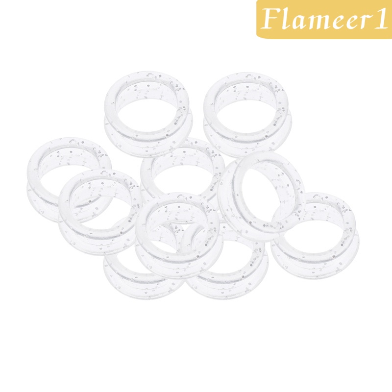 Set 1 / 10 Nhẫn Đeo Ngón Tay Bằng Cao Su Mềm Màu Trắng Chuyên Dụng Cho Salon Làm Tóc