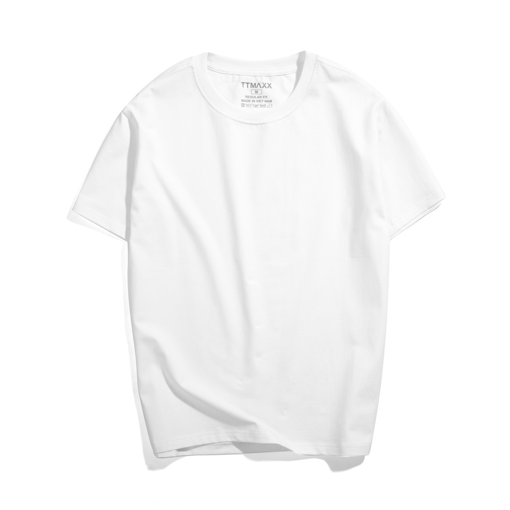 Áo Thun Nam Cổ Tròn Basic TTMAXX vải cotton dày dặn, co giãn, tay ngắn fom regular Fit 100cotton