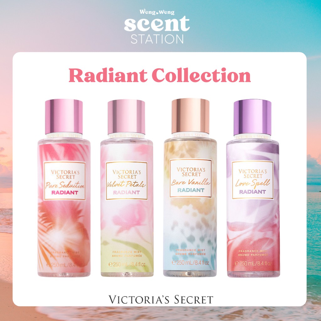 (BST Radiant) Bộ Sản Phẩm Victoria’s Secret Velvet Petals/ Bare Vanilla/ Pure Seduction/ Love Spell Radiant