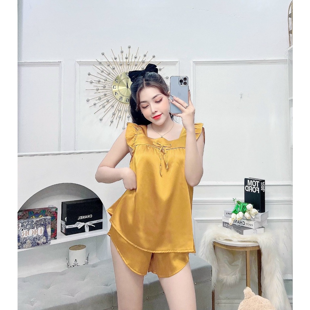❌CÁNH TIÊN❌Đồ bộ đùi cánh tiên , đùi cánh tiên satin có túi quần chipchip90  M0031