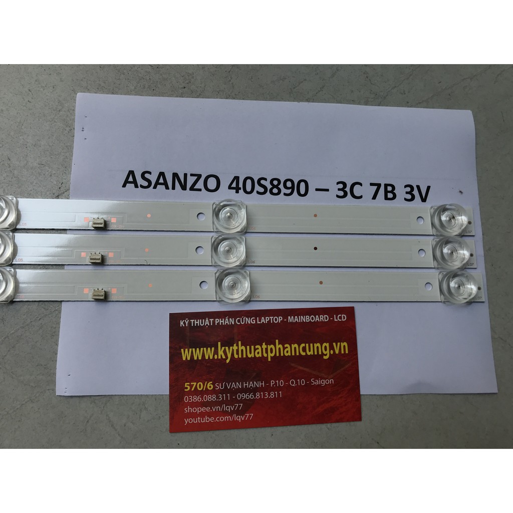 Asanzo 40S890 – Bộ 3 thanh 7 led 3V cho tivi Asanzo 40S890 Darling 40HD959 và các dòng tương tự
