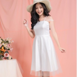 [GIẢM GIÁ LẤY TƯƠNG TÁC] Váy trắng 2 dây đi biển/ đi dạo phố/ đi chơi [ LAVENDER ]