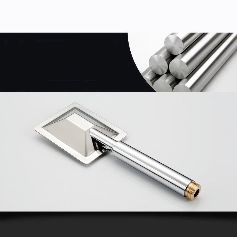 Củ sen lạnh chất liệu hợp kim mạ Crom sáng bóng kết hợp bộ tay sen inox mờ kiểu dáng vuông dẹt - QM.CS02.TS034B3