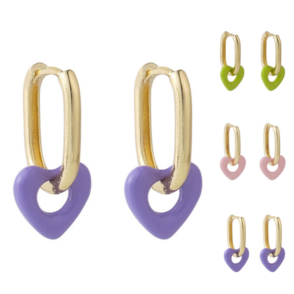 [Ts] Khuyên Tai Lủng Lẳng Xỏ Lỗ Xỏ Khuyên Màu Kẹo Ngọt Trang Sức Đi Dạo