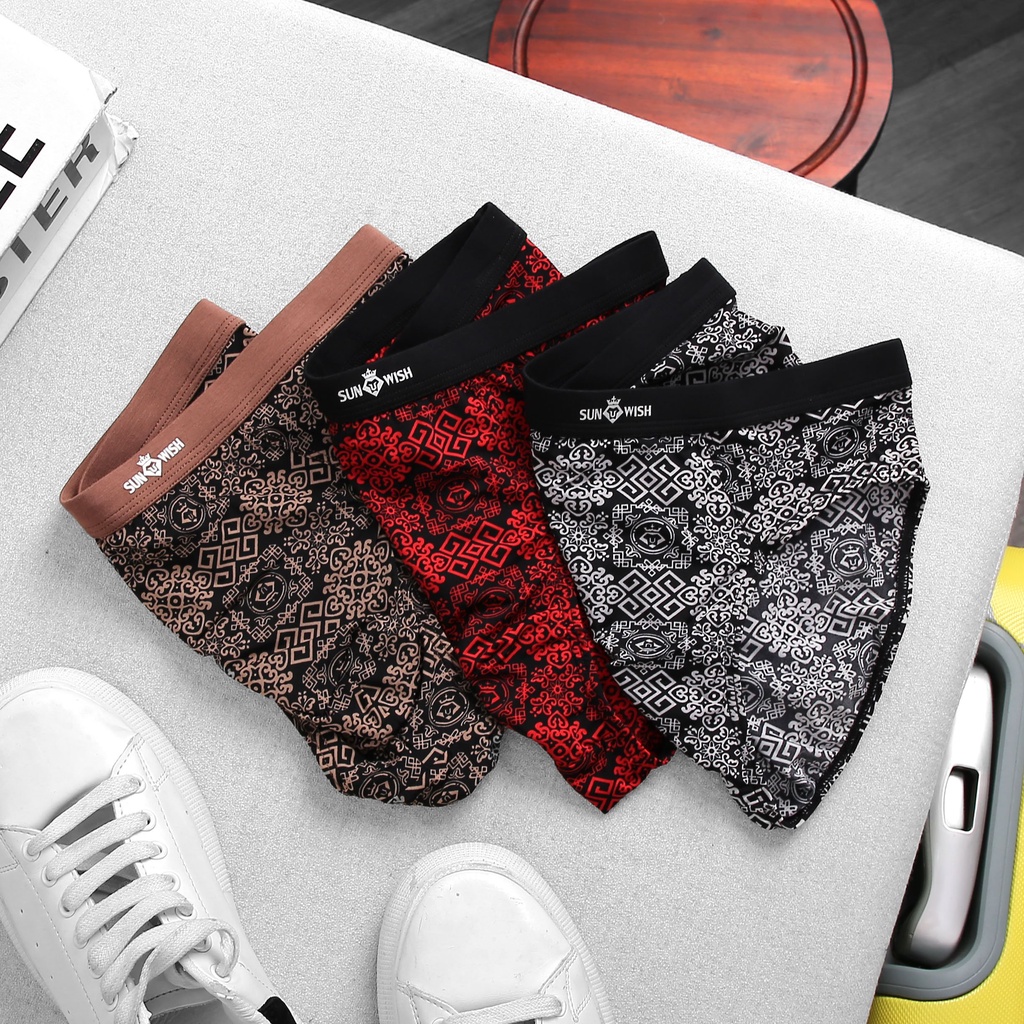 Quần lót nam thun lạnh tam giác quần sịp đùi boxer cao cấp bigsize COMBO 3 CHIẾC xuất nhật