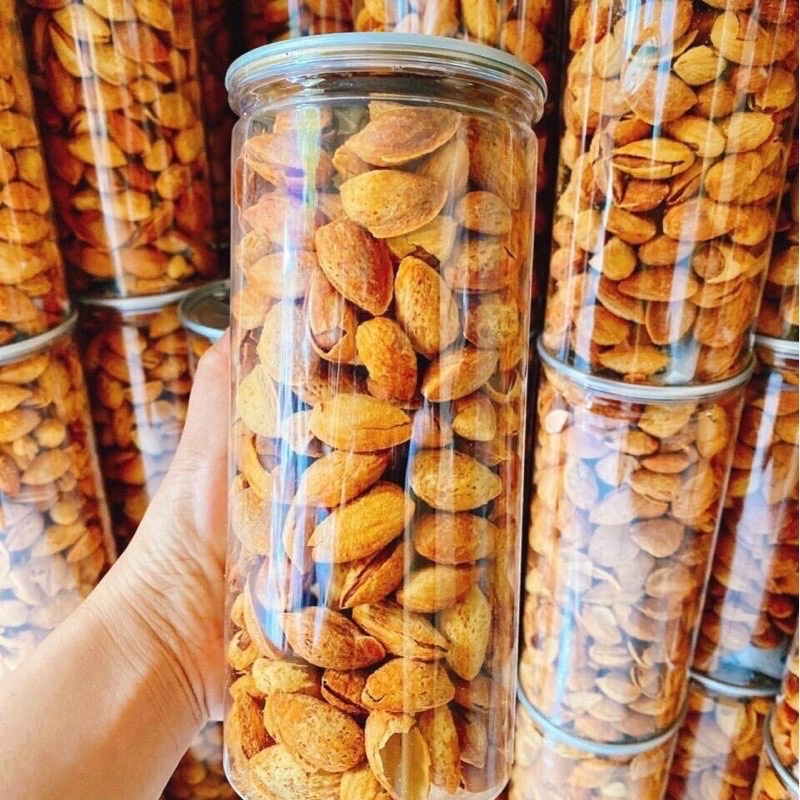 Hũ 500Gr Hạt Hạnh Nhân Mỹ Mỏng Vỏ Rang Bơ, Siêu Thơm Ngon