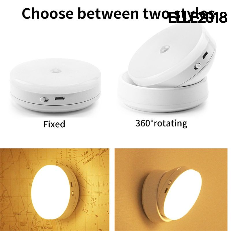 Cá Tuyết Thân Đèn Led Cảm Biến Ánh Sáng 360 Độ Hút Từ Tính Tủ Quần Áo Tầng Tự Động Thông Minh Điều Khiển Âm Thanh Điều Khiển Pin Sạc Tường đèn Không Dây Ban Đêm-ELLE