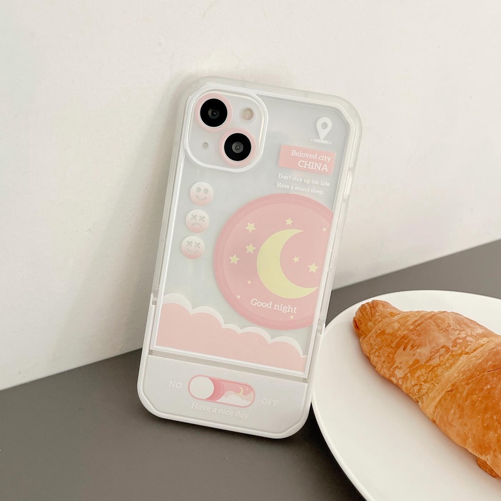 Ốp Điện Thoại Tpu Dẻo Họa Tiết Thời Tiết Độc Đáo Kèm Giá Đỡ Tàng Hình Cho iphone 13 12 11 pro xs max xr 7 / 8plus