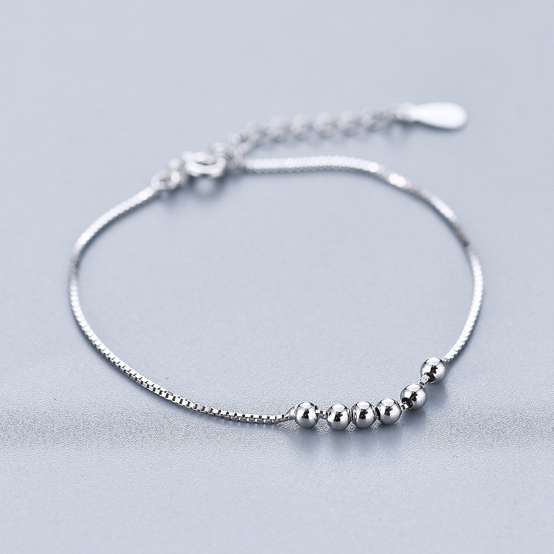 Vòng Tay Bạc S925 Đính Hạt Nhỏ Đơn Giản Thời Trang Hàn Quốc Cho Nữ
