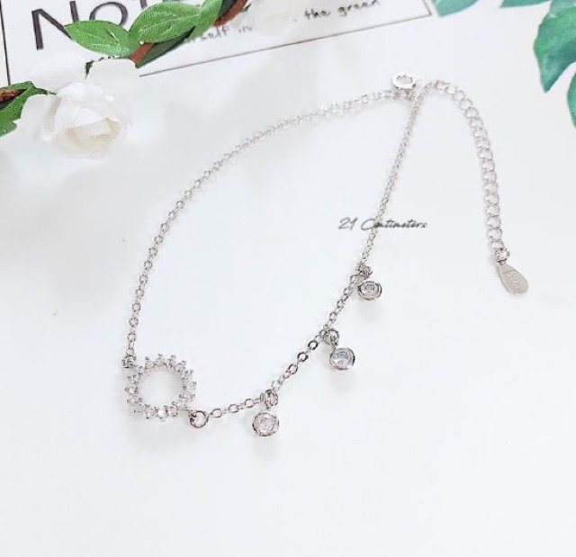 Lắc tay bạc 21 Centimeters Triple Diamond