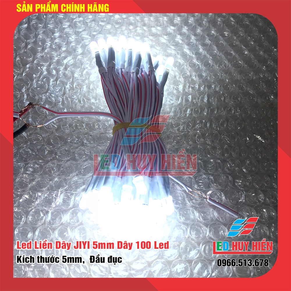Led liền dây JIYI dây 100 Led màu trắng, Led liền dây JIYI dây đồng màu trắng