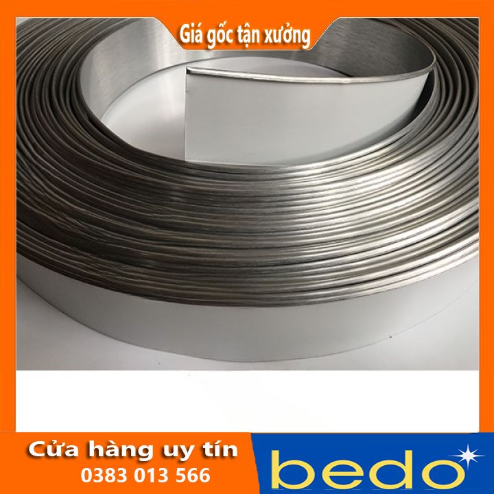 Gáy uốn chân chữ có gờ màu bạc xước BEDO, bản rộng 4cm, 5cm, 6cm, và 8cm làm chữ nổi biển quảng cáo