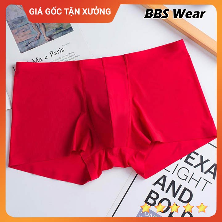 QUẦN LÓT NAM OSAKA LỤA MÁT LẠNH, QUẦN SỊP BOXER NAM CHẤT LƯỢNG CAO - Màu Đỏ BB001R