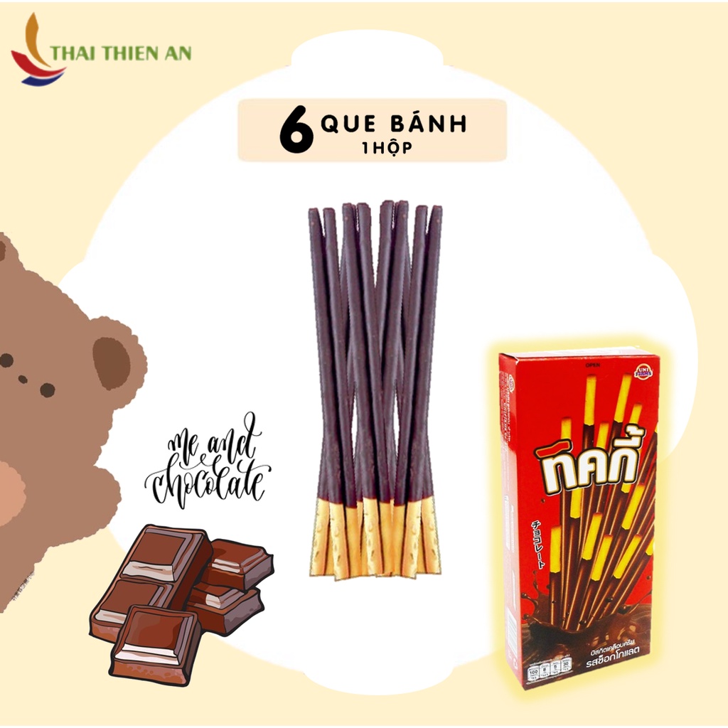 Bánh que kem socola TICKY 20gr - màu đỏ - bánh nhập khẩu Thái Lan - Ticky sticky chocolate