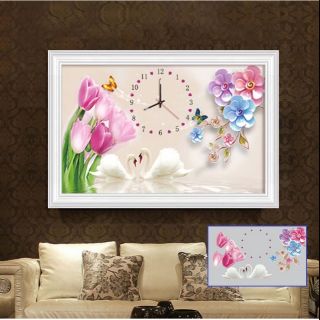 Tranh đính đá đồng hồ tuyệt đẹp