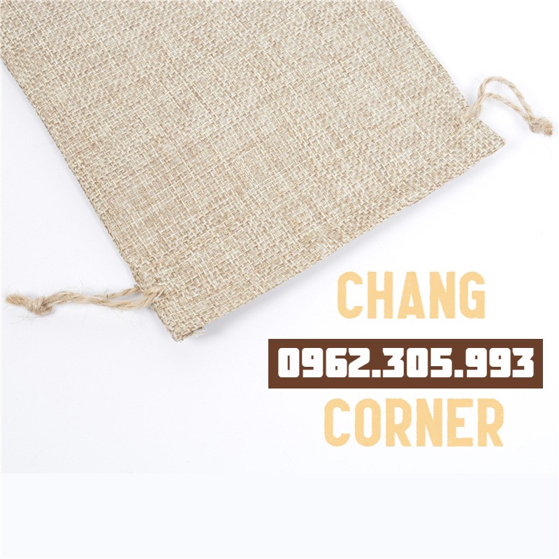 Túi vải bố dây gai rút đựng đồ trang sức cổ điển, hạt cà phê, trà đóng gói túi nhiều size