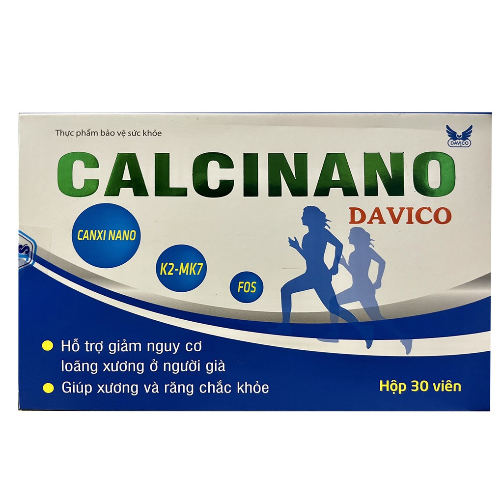 [CHÍNH HÃNG ] Calcinano Davico - Viên uống bổ sung canxi, giúp xương răng chắc khỏe ( Hộp 30 viên )