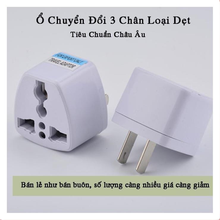 Ổ Chuyển Đổi Phích Cắm Từ 3 Chân Sang 2 Chân Nguồn 220V Màu Trắng MM0003