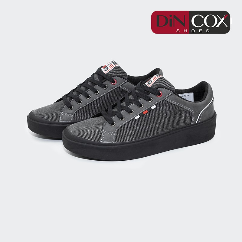 Giày Sneaker Vải Canvas Đế Bánh Mì Dincox D26 Black Sang Trọng