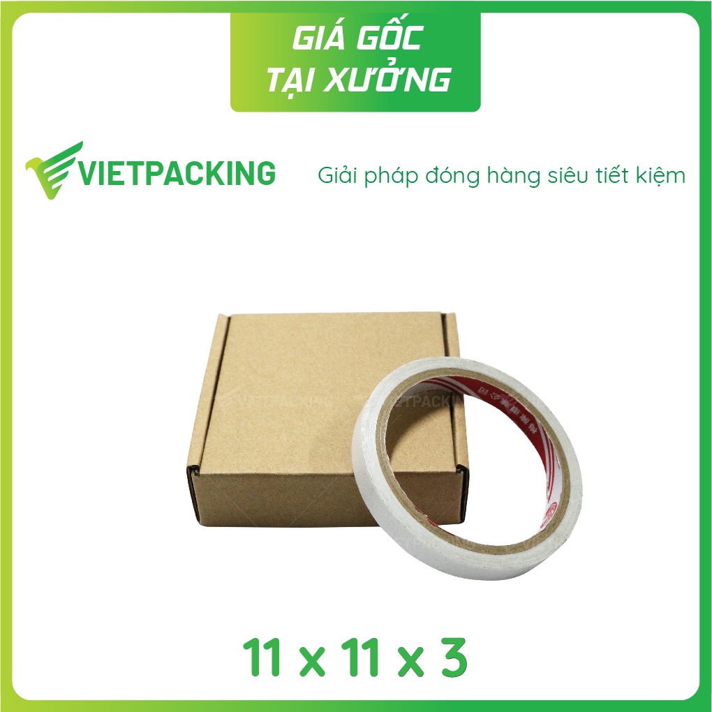 11x11x3 - 50 hộp carton nắp gài hông nhỏ gọn, đẹp V236