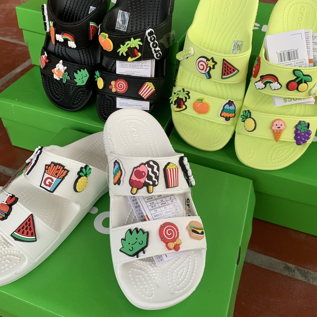 [TẶNG STICKER] DÉP CROCS HAI QUAI ĐÚC NGUYÊN KHỐI - DÒNG CROCS MỚI ĐI SIÊU NHẸ VÀ ÊM CHÂN