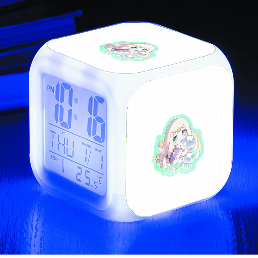 Đồng hồ báo thức để bàn in hình SHIN CẬU BÉ BÚT CHÌ anime chibi LED đổi màu