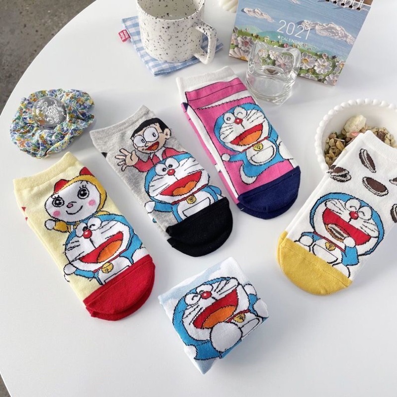 Tất cổ ngắn nam nữ vớ doremon 5 màu cute cố thấp thời trang hàn quốc đẹp giá rẻ ccotton kháng khuẩn MRSOCKS VN008