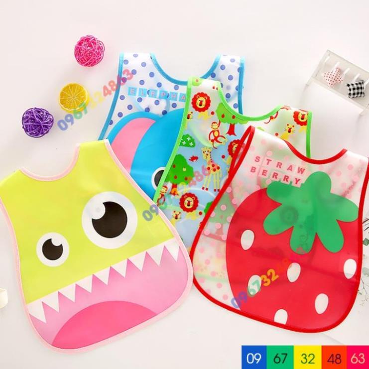 (quà tặng) (Y9.506)Yếm ăn dặm silicon có máng chống thấm cho bé