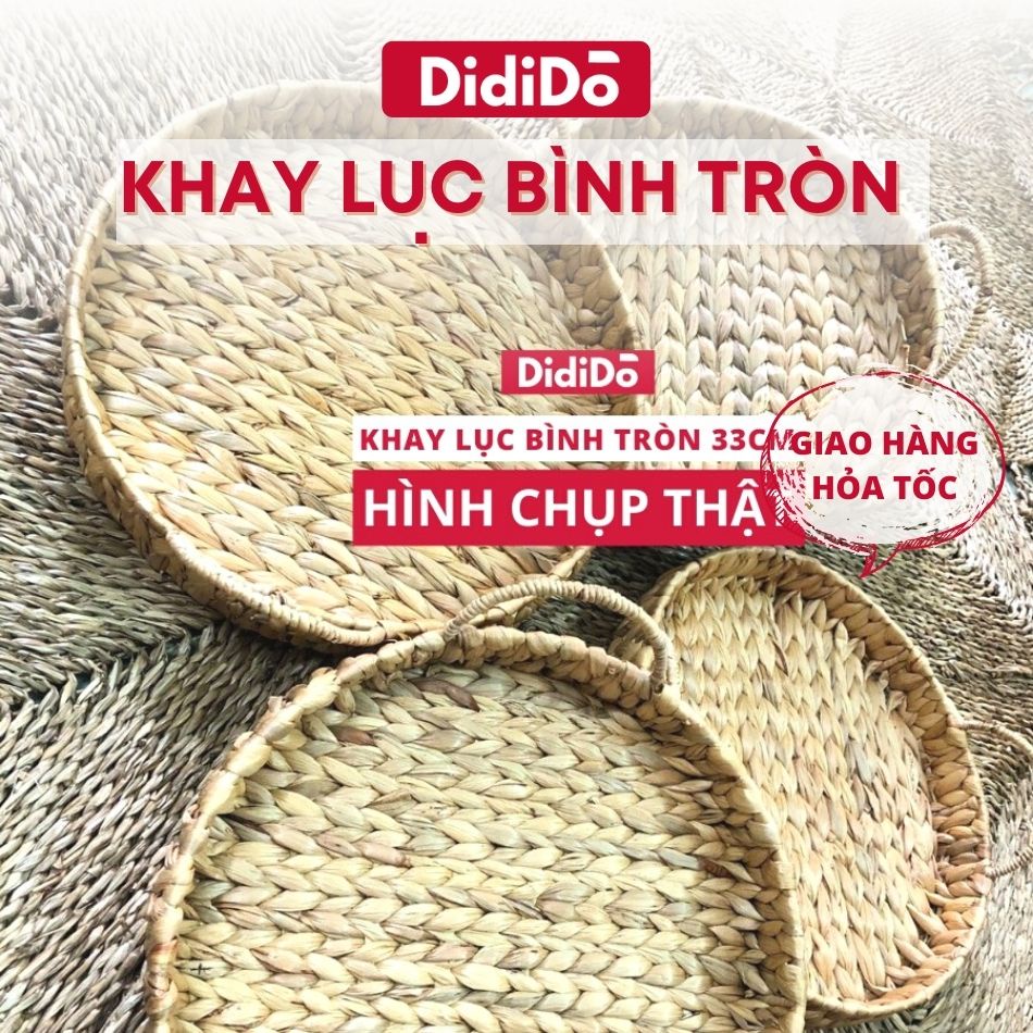 Khay lục bình tròn có quai 33cm COI24