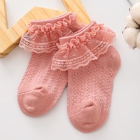 Vớ Cotton Mềm Phối Ren Thoáng Khí Thời Trang Xuân Hè Cho Bé Gái