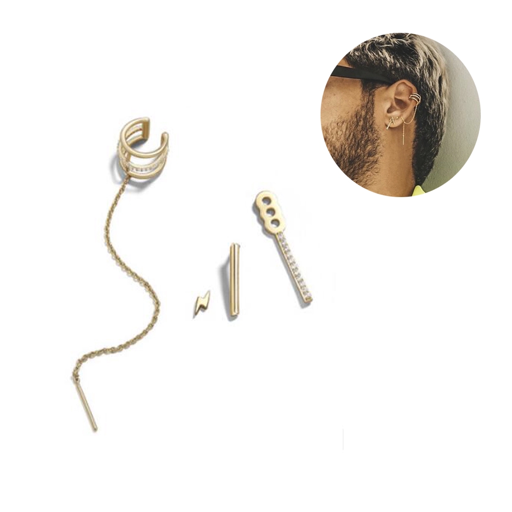 Khuyên Tai Nam Nữ Mạ Bạc Đính Đá Thời Trang