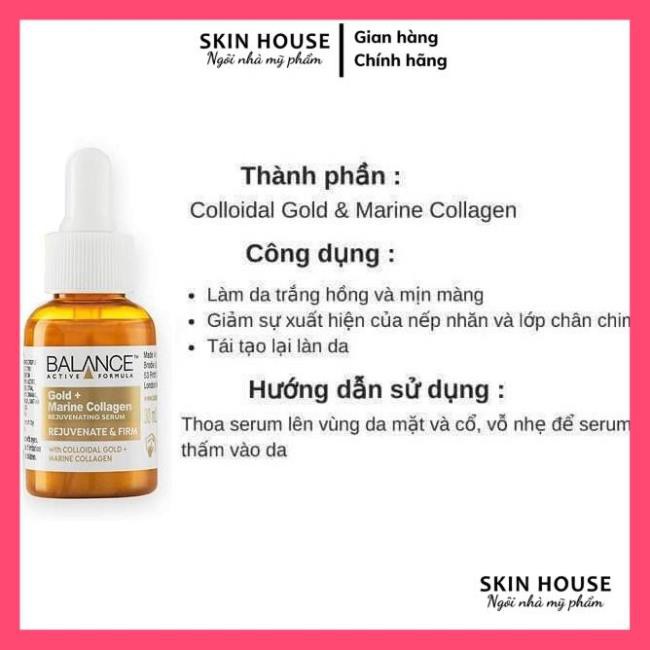 Tinh chất Balance Gold Marine Collagen - Serum Balance Gold Marine Collagen Dưỡng Căng Bóng Da, Ngừa Lão Hóa 30ml