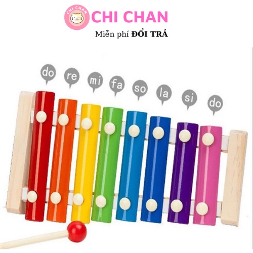 Đồ chơi đàn gỗ 8 quãng nhiều màu sắc, phát tiếng vui nhộn, luyện độ dẻo dai của tay Chi chan