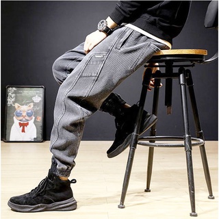 Quần Jeans Jogger nam màu xám đen bó gấu lưng chun dây buộc 302 pon.mens