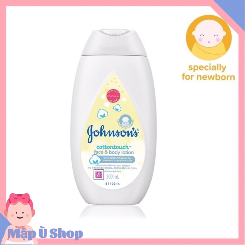 Sữa dưỡng ẩm toàn thân cho bé Johnson ‘s Face & Body Lotion Cotton Touch 200ml