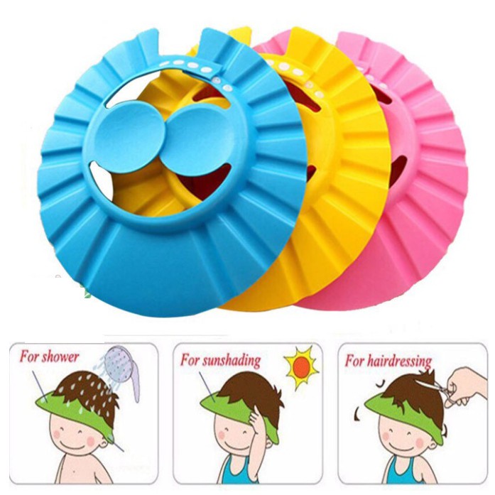 Mũ Tắm Em Bé Nón Cắt Tóc Gội Đầu (màu ngẫu nhiên)