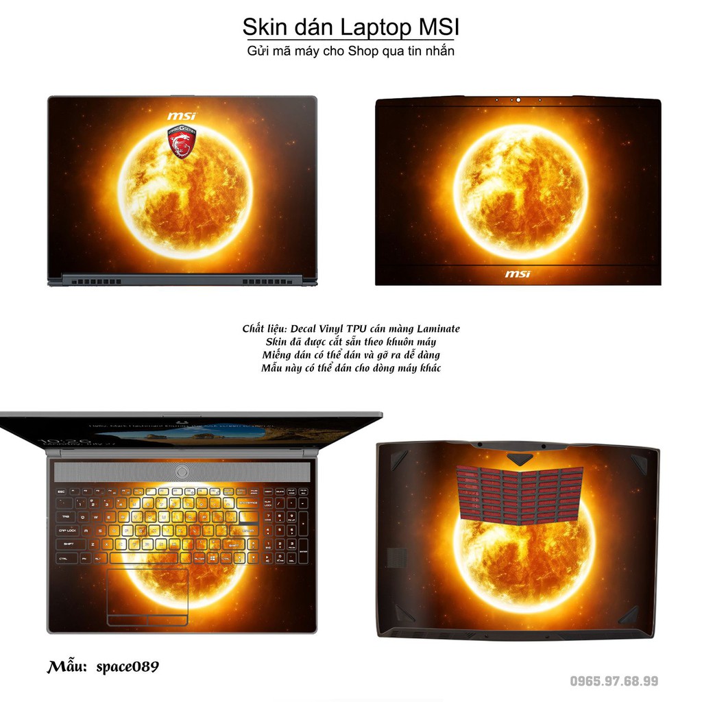 Skin dán Laptop MSI in hình không gian _nhiều mẫu 15 (inbox mã máy cho Shop)