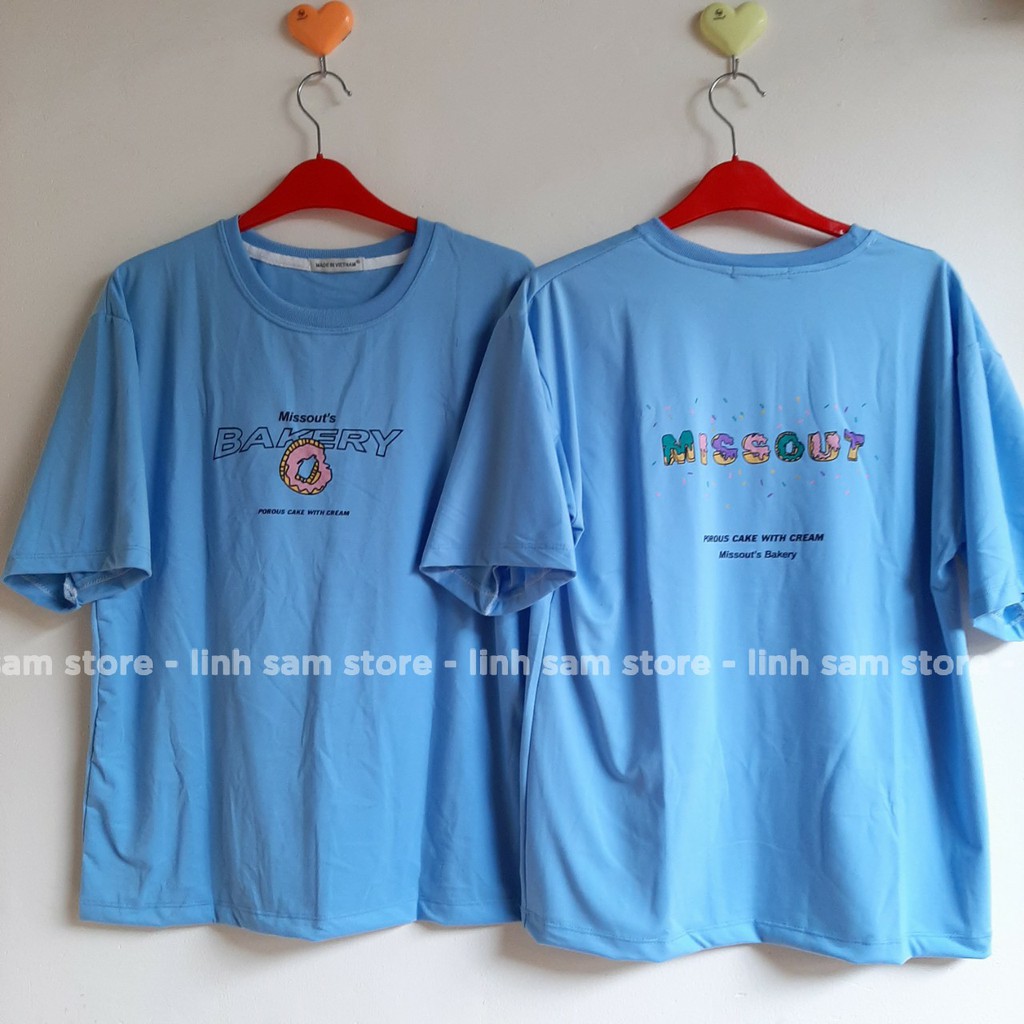 Áo thun tay lỡ nữ freesize phông form rộng Unisex, mặc lớp, nhóm, cặp in chữ missout BAKERY | BigBuy360 - bigbuy360.vn