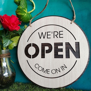 Bảng treo Open - Closed bằng gỗ 2 mặt