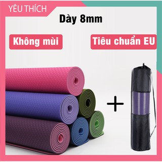 Thảm tập yoga định tuyến chất liệu TPE cao cấp (có túi lưới đựng)