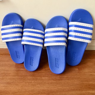 HÌNH THẬT - DÉP SỌC NGANG XANH TRẮNG SIZE NAM/NỮ THỜI TRANG