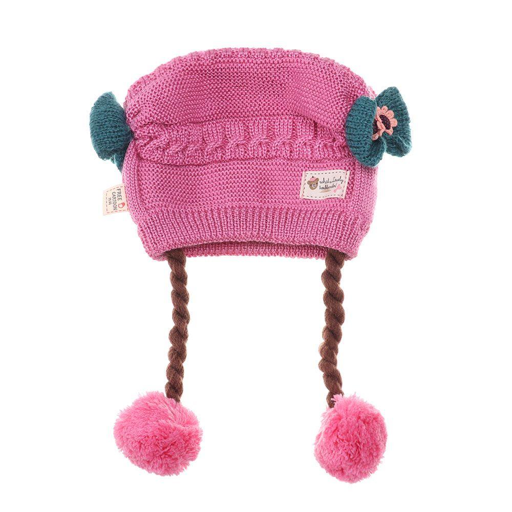 ROSE Mũ Len Co Giãn Đính Tóc Giả Hoạt Hình Dễ Thương Cho Bé Gái