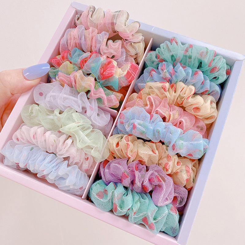 Dây Buộc Tóc Chiffon Co Giãn Màu Sắc Ngọt Ngào Phong Cách Hàn Quốc Cho Nữ