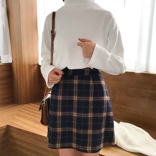 Chân váy dạ kẻ caro