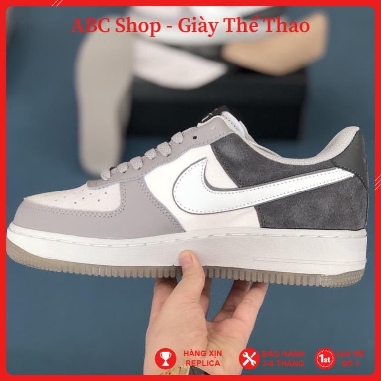 [FreeShip+ Hàng Xịn] Giày thể thao Sneanker AF1 phối màu Smoke Grey xám siêu đẹp, Giầy Air Force trắng xám đậm