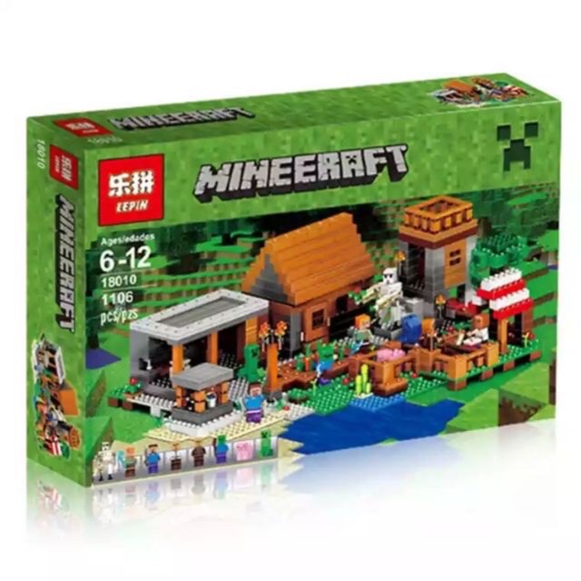 Đồ chơi lắp ráp nhà lego minecraft xếp hình khu dân làng 1106 pcs