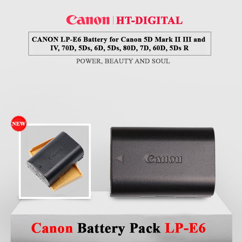 Pin Canon LP-E6 Cho Canon 60D, 70D, 6D, 7D, 5D MARK II, 5D MARK III, 7D II (Hàng nhập khẩu)