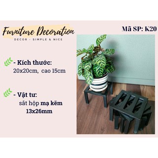 Kệ sắt kê chậu cây nhỏ gọn, tiện lợi, gọn gàng, kệ cây cảnh bằng sắt chắc chắn, màu đen mờ sang trọng